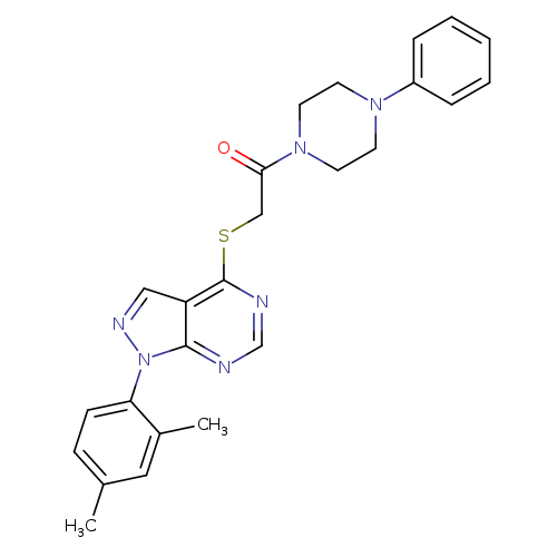 2-{[1-(2,4-dimethylphenyl)-1H-pyrazolo[3,4-d]pyrimidin-4-yl]sulfanyl}-1-(4-phenylpiperazin-1-yl)ethan-1-one