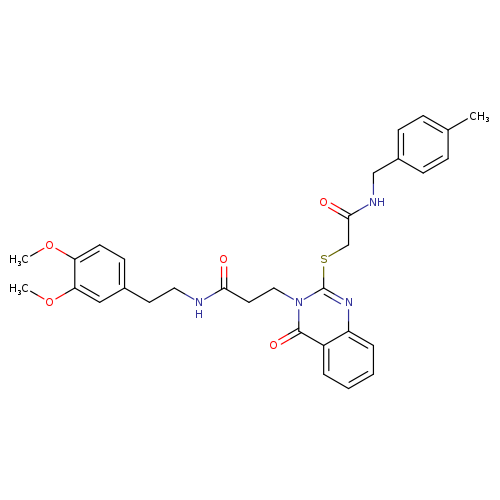 N-[2-(3,4-dimethoxyphenyl)ethyl]-3-{2-[({[(4-methylphenyl)methyl]carbamoyl}methyl)sulfanyl]-4-oxo-3,4-dihydroquinazolin-3-yl}propanamide