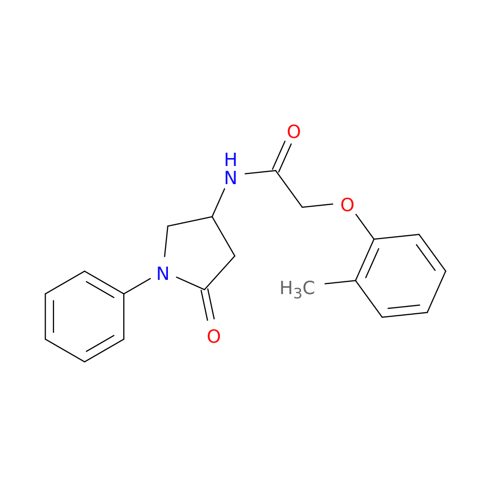 2-(2-methylphenoxy)-N-(5-oxo-1-phenylpyrrolidin-3-yl)acetamide