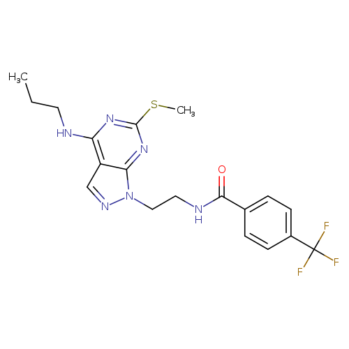 N-{2-[6-(methylsulfanyl)-4-(propylamino)-1H-pyrazolo[3,4-d]pyrimidin-1-yl]ethyl}-4-(trifluoromethyl)benzamide