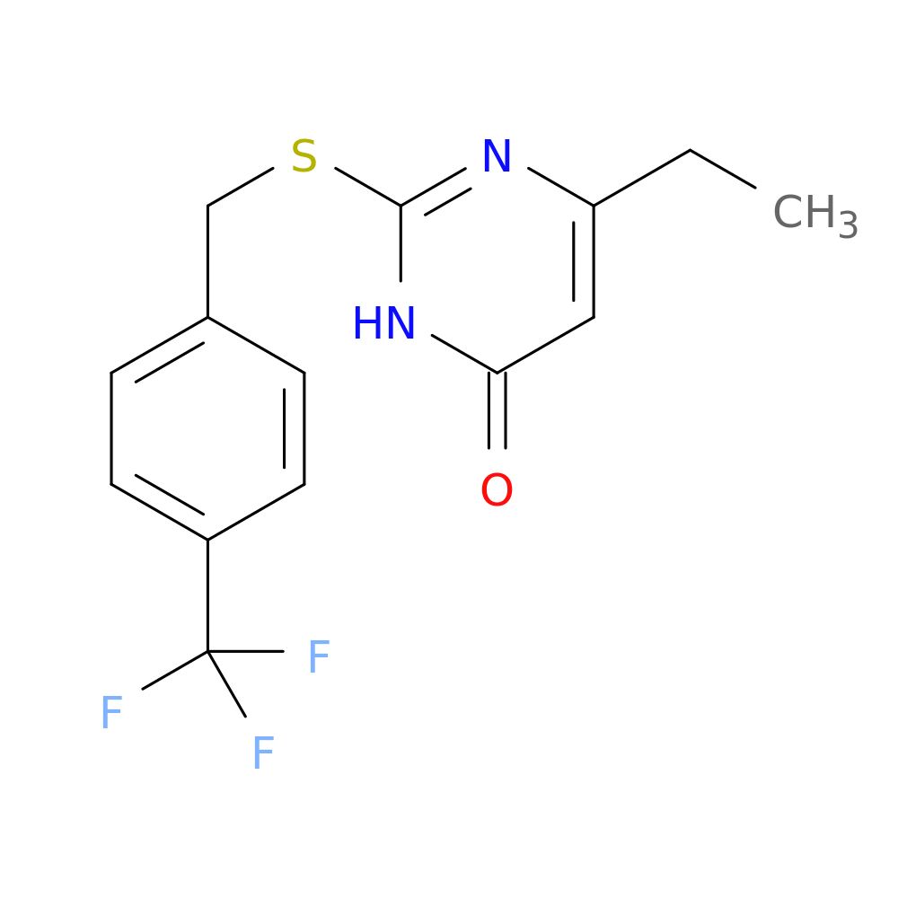 6-ethyl-2-({[4-(trifluoromethyl)phenyl]methyl}sulfanyl)-3,4-dihydropyrimidin-4-one