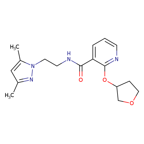 N-[2-(3,5-dimethyl-1H-pyrazol-1-yl)ethyl]-2-(oxolan-3-yloxy)pyridine-3-carboxamide