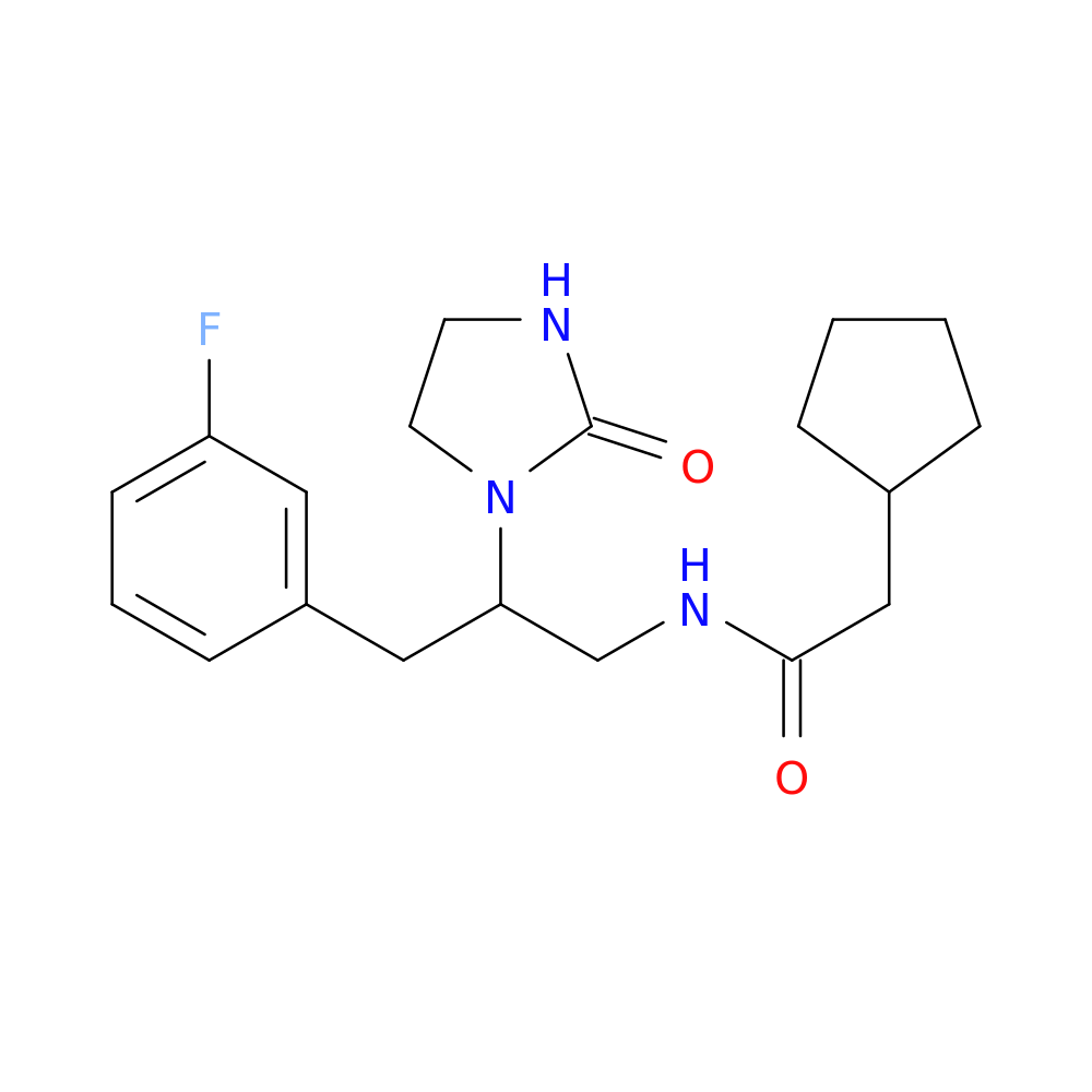 2-cyclopentyl-N-[3-(3-fluorophenyl)-2-(2-oxoimidazolidin-1-yl)propyl]acetamide