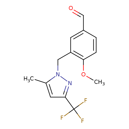 4-methoxy-3-{[5-methyl-3-(trifluoromethyl)-1H-pyrazol-1-yl]methyl}benzaldehyde