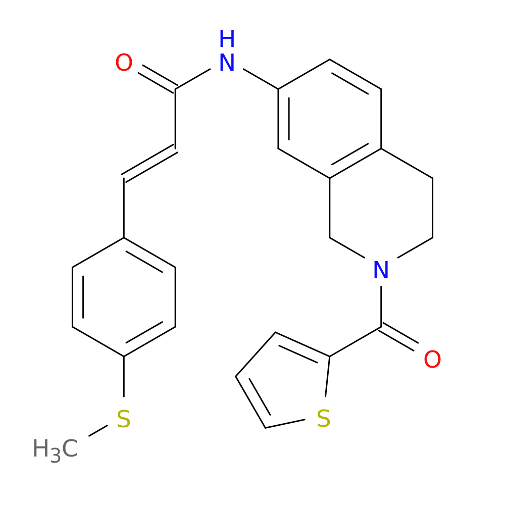 (2E)-3-[4-(methylsulfanyl)phenyl]-N-[2-(thiophene-2-carbonyl)-1,2,3,4-tetrahydroisoquinolin-7-yl]prop-2-enamide