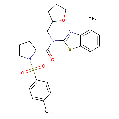 N-(4-methyl-1,3-benzothiazol-2-yl)-1-(4-methylbenzenesulfonyl)-N-[(oxolan-2-yl)methyl]pyrrolidine-2-carboxamide