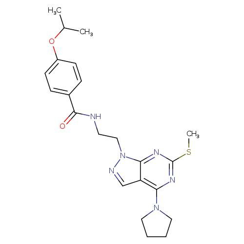 N-{2-[6-(methylsulfanyl)-4-(pyrrolidin-1-yl)-1H-pyrazolo[3,4-d]pyrimidin-1-yl]ethyl}-4-(propan-2-yloxy)benzamide