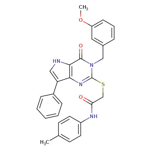 2-({3-[(3-methoxyphenyl)methyl]-4-oxo-7-phenyl-3H,4H,5H-pyrrolo[3,2-d]pyrimidin-2-yl}sulfanyl)-N-(4-methylphenyl)acetamide