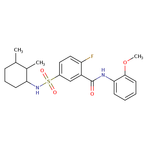 5-[(2,3-dimethylcyclohexyl)sulfamoyl]-2-fluoro-N-(2-methoxyphenyl)benzamide