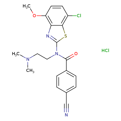 N-(7-chloro-4-methoxy-1,3-benzothiazol-2-yl)-4-cyano-N-[2-(dimethylamino)ethyl]benzamide hydrochloride