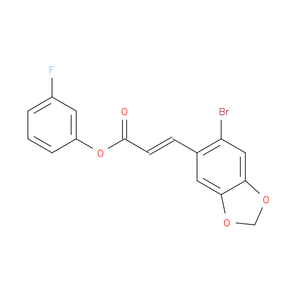 3-fluorophenyl (2E)-3-(6-bromo-2H-1,3-benzodioxol-5-yl)prop-2-enoate