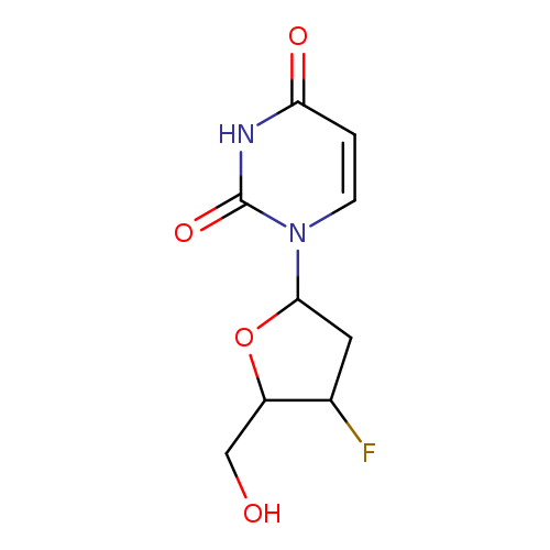 Uridine, 2',3'-dideoxy-3'-fluoro-