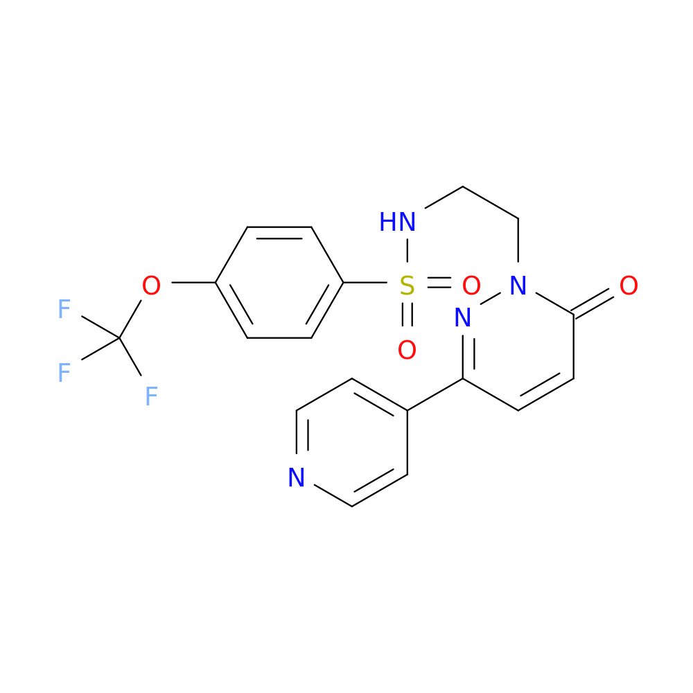 N-{2-[6-oxo-3-(pyridin-4-yl)-1,6-dihydropyridazin-1-yl]ethyl}-4-(trifluoromethoxy)benzene-1-sulfonamide