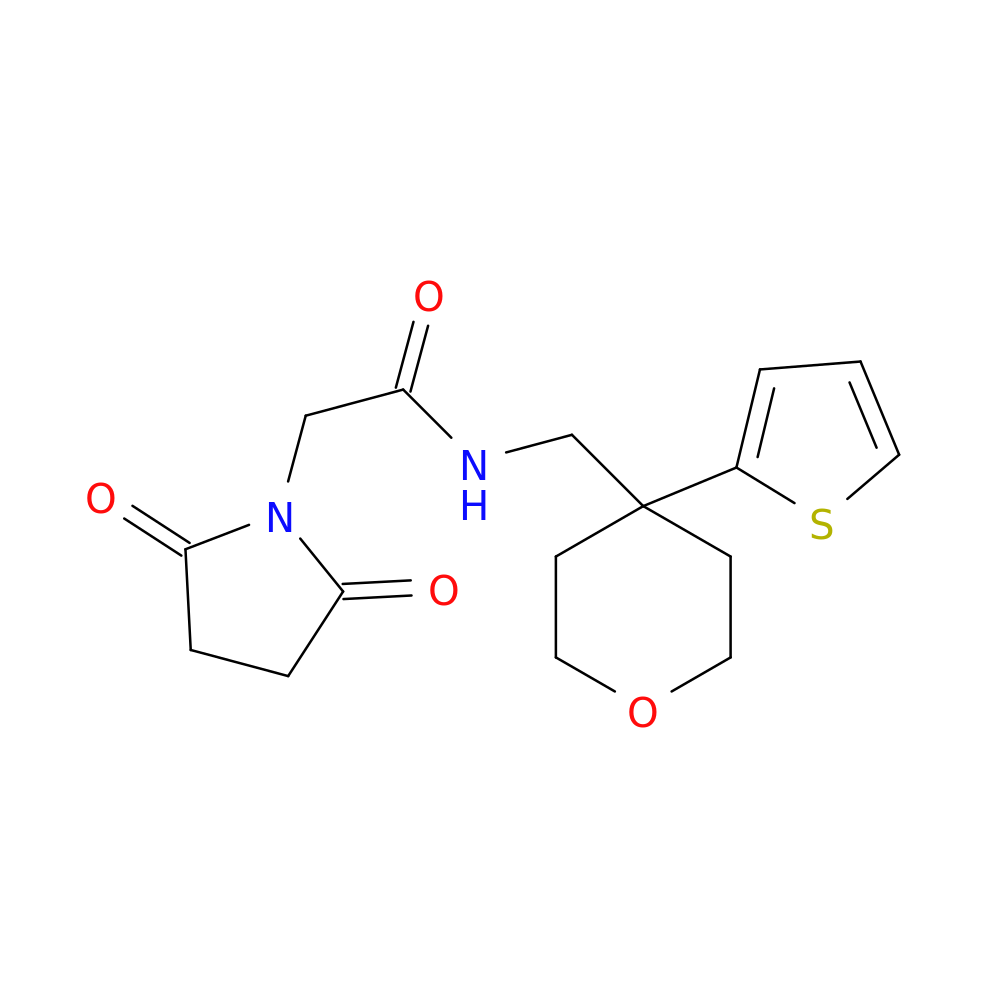 2-(2,5-dioxopyrrolidin-1-yl)-N-{[4-(thiophen-2-yl)oxan-4-yl]methyl}acetamide