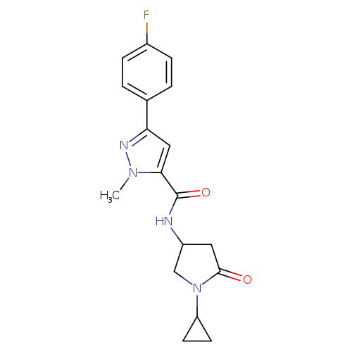 N-(1-cyclopropyl-5-oxopyrrolidin-3-yl)-3-(4-fluorophenyl)-1-methyl-1H-pyrazole-5-carboxamide