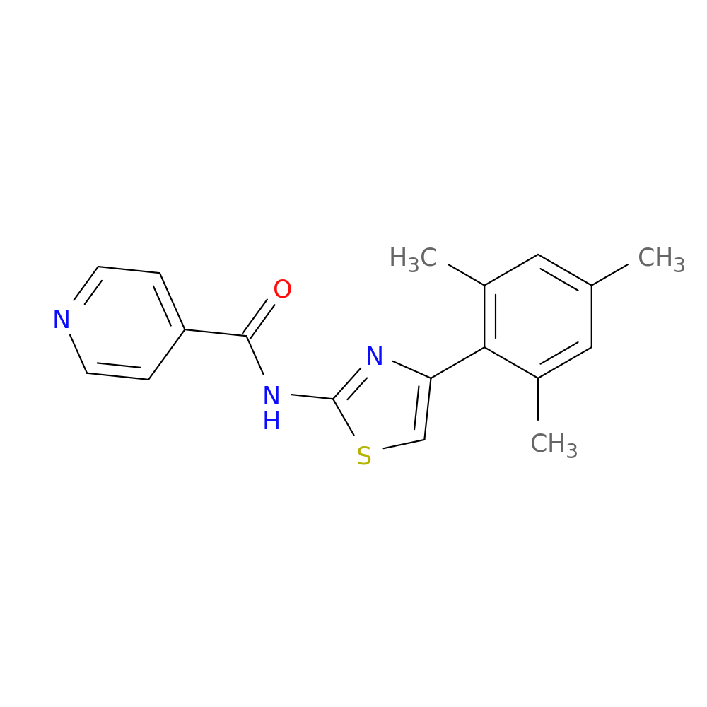 N-[4-(2,4,6-Trimethylphenyl)-2-thiazolyl]-4-pyridinecarboxamide