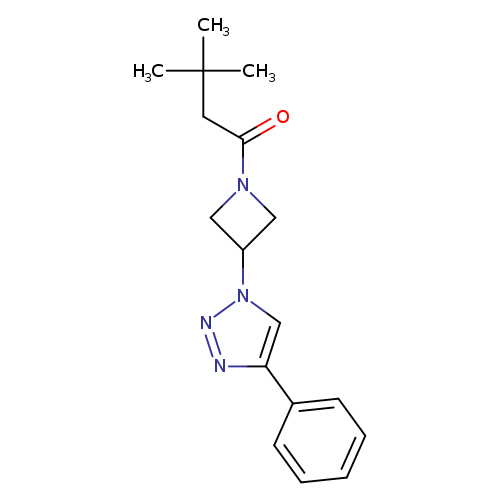 3,3-dimethyl-1-[3-(4-phenyl-1H-1,2,3-triazol-1-yl)azetidin-1-yl]butan-1-one