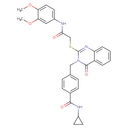 N-cyclopropyl-4-{[2-({[(3,4-dimethoxyphenyl)carbamoyl]methyl}sulfanyl)-4-oxo-3,4-dihydroquinazolin-3-yl]methyl}benzamide