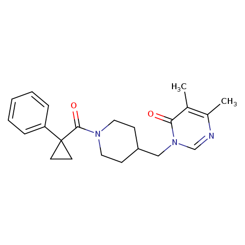 5,6-dimethyl-3-{[1-(1-phenylcyclopropanecarbonyl)piperidin-4-yl]methyl}-3,4-dihydropyrimidin-4-one
