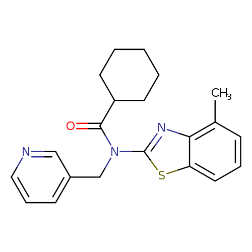 N-(4-methyl-1,3-benzothiazol-2-yl)-N-[(pyridin-3-yl)methyl]cyclohexanecarboxamide