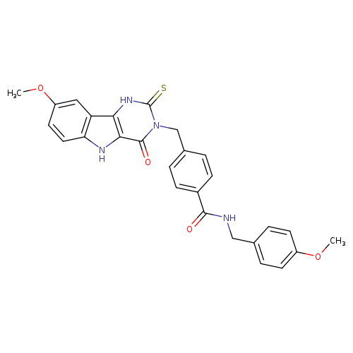 4-({8-methoxy-4-oxo-2-sulfanylidene-1H,2H,3H,4H,5H-pyrimido[5,4-b]indol-3-yl}methyl)-N-[(4-methoxyphenyl)methyl]benzamide