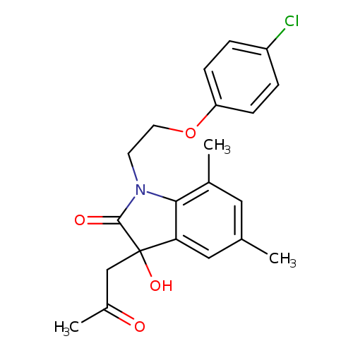 1-[2-(4-chlorophenoxy)ethyl]-3-hydroxy-5,7-dimethyl-3-(2-oxopropyl)-2,3-dihydro-1H-indol-2-one