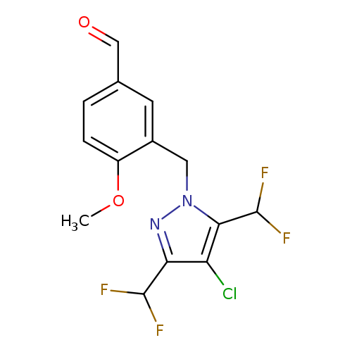 3-{[4-chloro-3,5-bis(difluoromethyl)-1H-pyrazol-1-yl]methyl}-4-methoxybenzaldehyde