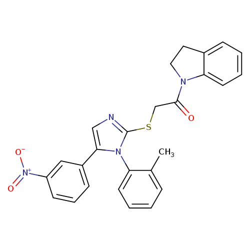 1-(2,3-dihydro-1H-indol-1-yl)-2-{[1-(2-methylphenyl)-5-(3-nitrophenyl)-1H-imidazol-2-yl]sulfanyl}ethan-1-one