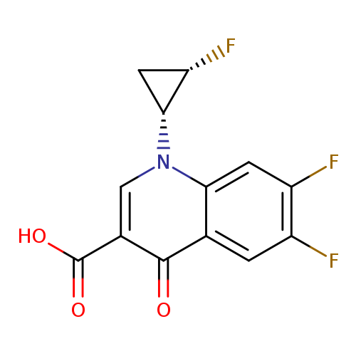 3-Quinolinecarboxylic acid, 6,7-
difluoro-1-(2-fluorocyclopropyl)-1,4-
dihydro-4-oxo-, cis-(+)- (9CI)