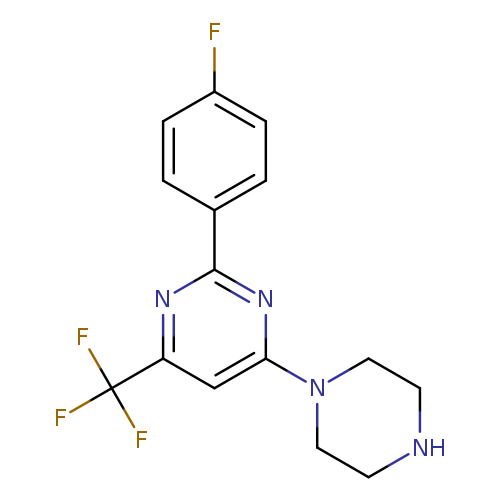 2-(4-fluorophenyl)-4-(piperazin-1-yl)-6-(trifluoromethyl)pyrimidine