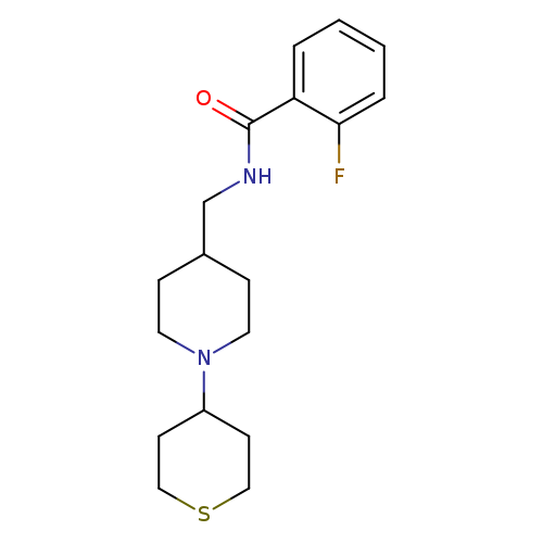 2-fluoro-N-{[1-(thian-4-yl)piperidin-4-yl]methyl}benzamide