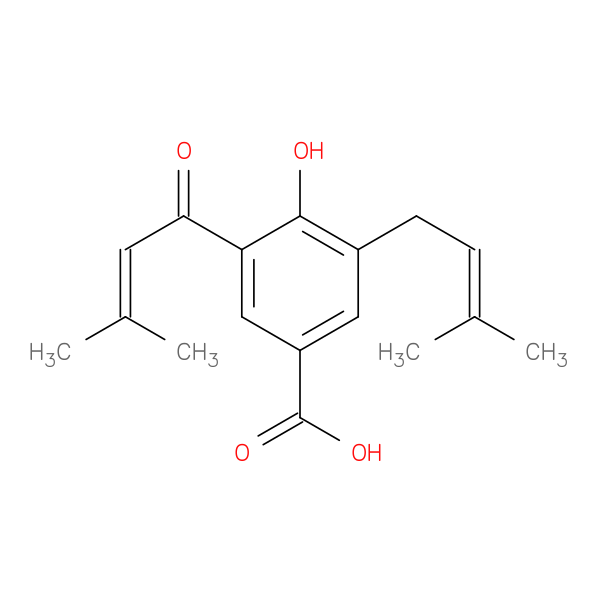 4-Hydroxy-3-(3-Methyl-2-Butenoyl)-5-(3-Methyl-2-Butenyl)benzoic Acid