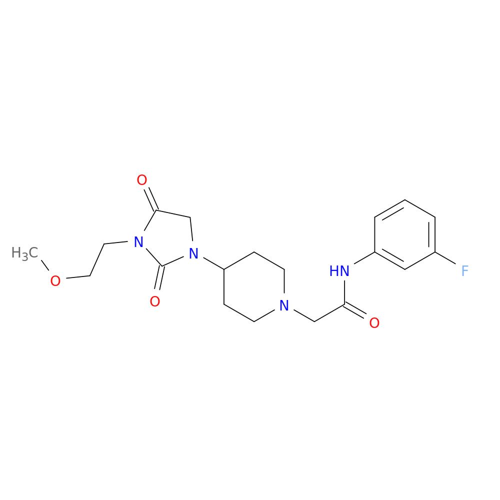 N-(3-fluorophenyl)-2-{4-[3-(2-methoxyethyl)-2,4-dioxoimidazolidin-1-yl]piperidin-1-yl}acetamide
