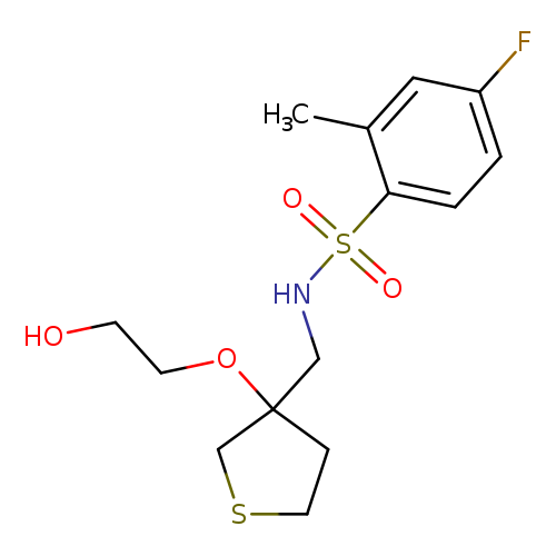 4-fluoro-N-{[3-(2-hydroxyethoxy)thiolan-3-yl]methyl}-2-methylbenzene-1-sulfonamide