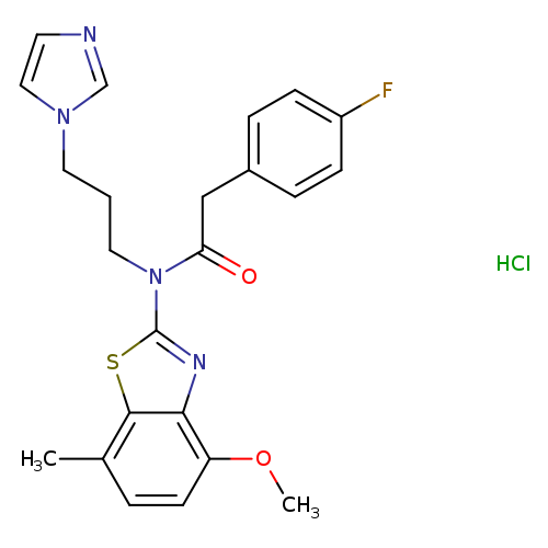 2-(4-fluorophenyl)-N-[3-(1H-imidazol-1-yl)propyl]-N-(4-methoxy-7-methyl-1,3-benzothiazol-2-yl)acetamide hydrochloride