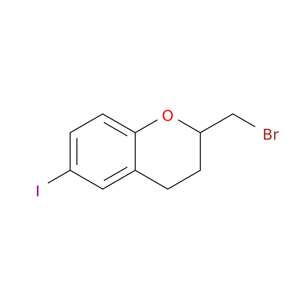 2-(bromomethyl)-6-iodo-3,4-dihydro-2H-1-benzopyran