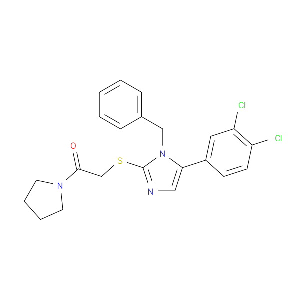 2-{[1-benzyl-5-(3,4-dichlorophenyl)-1H-imidazol-2-yl]sulfanyl}-1-(pyrrolidin-1-yl)ethan-1-one