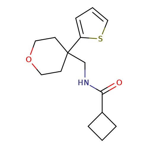 N-{[4-(thiophen-2-yl)oxan-4-yl]methyl}cyclobutanecarboxamide