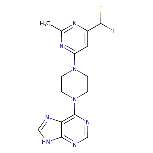 6-{4-[6-(difluoromethyl)-2-methylpyrimidin-4-yl]piperazin-1-yl}-9H-purine