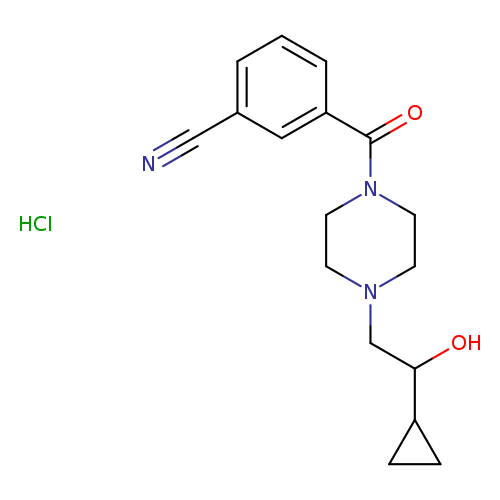 3-[4-(2-cyclopropyl-2-hydroxyethyl)piperazine-1-carbonyl]benzonitrile hydrochloride