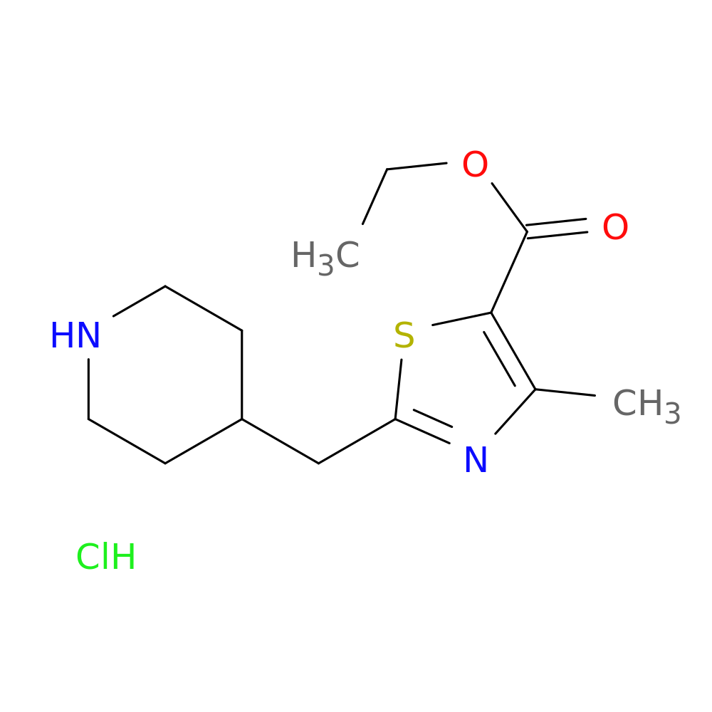 ethyl 4-methyl-2-[(piperidin-4-yl)methyl]-1,3-thiazole-5-carboxylate hydrochloride