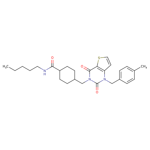 4-({1-[(4-methylphenyl)methyl]-2,4-dioxo-1H,2H,3H,4H-thieno[3,2-d]pyrimidin-3-yl}methyl)-N-pentylcyclohexane-1-carboxamide