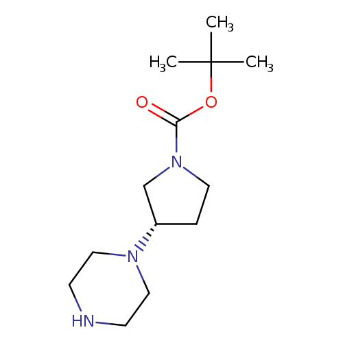 1-Pyrrolidinecarboxylic acid, 3-(1-piperazinyl)-, 1,1-dimethylethyl ester, (3S)-