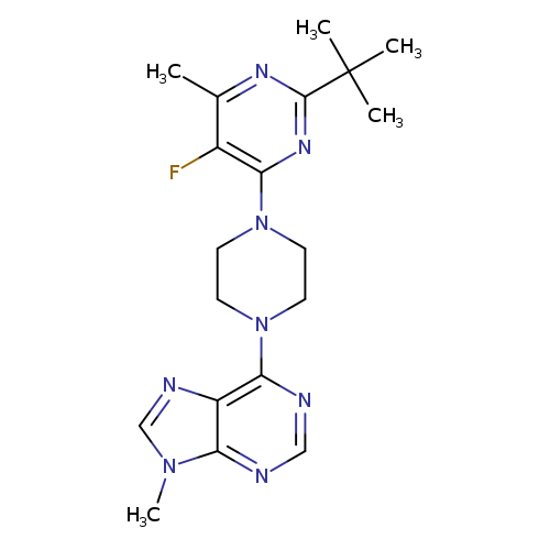 6-[4-(2-tert-butyl-5-fluoro-6-methylpyrimidin-4-yl)piperazin-1-yl]-9-methyl-9H-purine