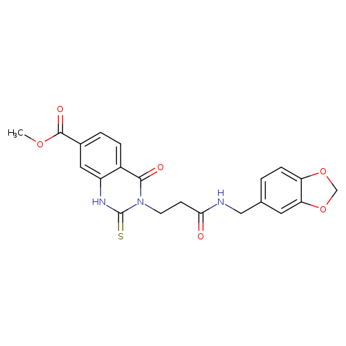 methyl 3-(2-{[(2H-1,3-benzodioxol-5-yl)methyl]carbamoyl}ethyl)-4-oxo-2-sulfanylidene-1,2,3,4-tetrahydroquinazoline-7-carboxylate