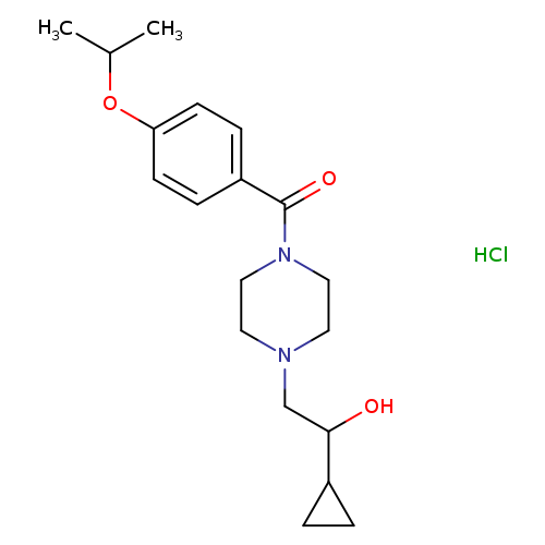 1-cyclopropyl-2-{4-[4-(propan-2-yloxy)benzoyl]piperazin-1-yl}ethan-1-ol hydrochloride