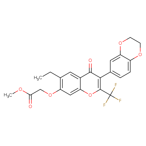 methyl 2-{[3-(2,3-dihydro-1,4-benzodioxin-6-yl)-6-ethyl-4-oxo-2-(trifluoromethyl)-4H-chromen-7-yl]oxy}acetate