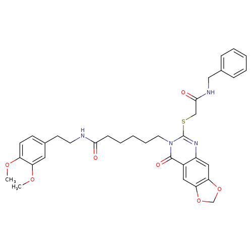 6-(6-{[(benzylcarbamoyl)methyl]sulfanyl}-8-oxo-2H,7H,8H-[1,3]dioxolo[4,5-g]quinazolin-7-yl)-N-[2-(3,4-dimethoxyphenyl)ethyl]hexanamide