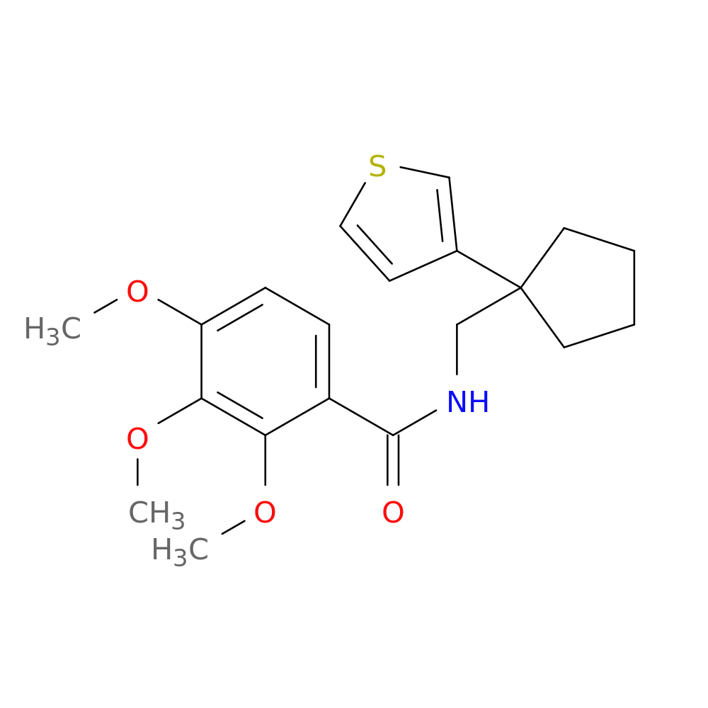 2,3,4-trimethoxy-N-{[1-(thiophen-3-yl)cyclopentyl]methyl}benzamide