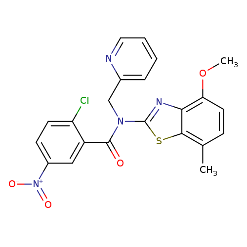 2-chloro-N-(4-methoxy-7-methyl-1,3-benzothiazol-2-yl)-5-nitro-N-[(pyridin-2-yl)methyl]benzamide